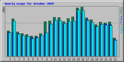 Hourly usage for October 2025